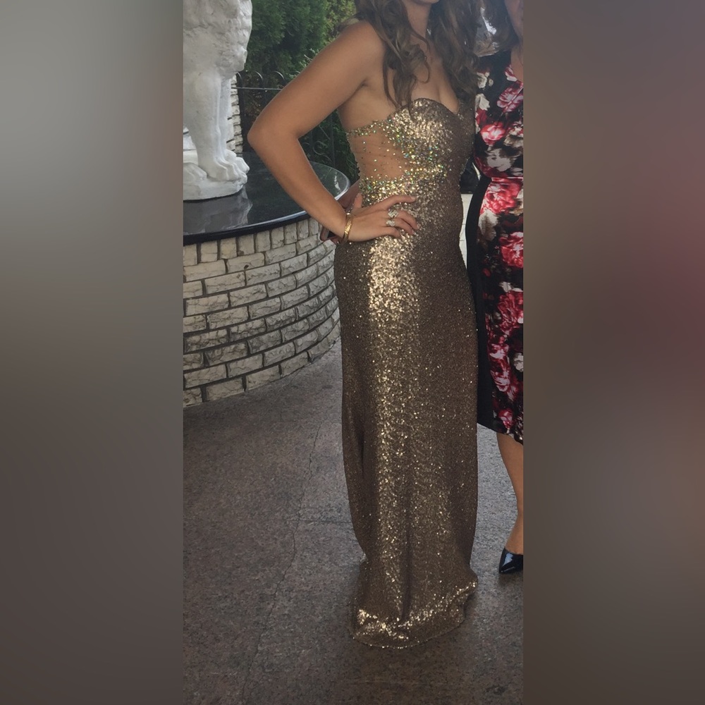 Jovani strapless sequin dress